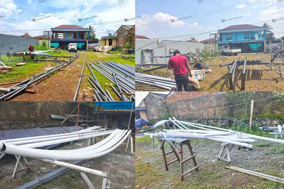 tenda - canopy - kanopi - membrane - jakarta - proses - pengecetan