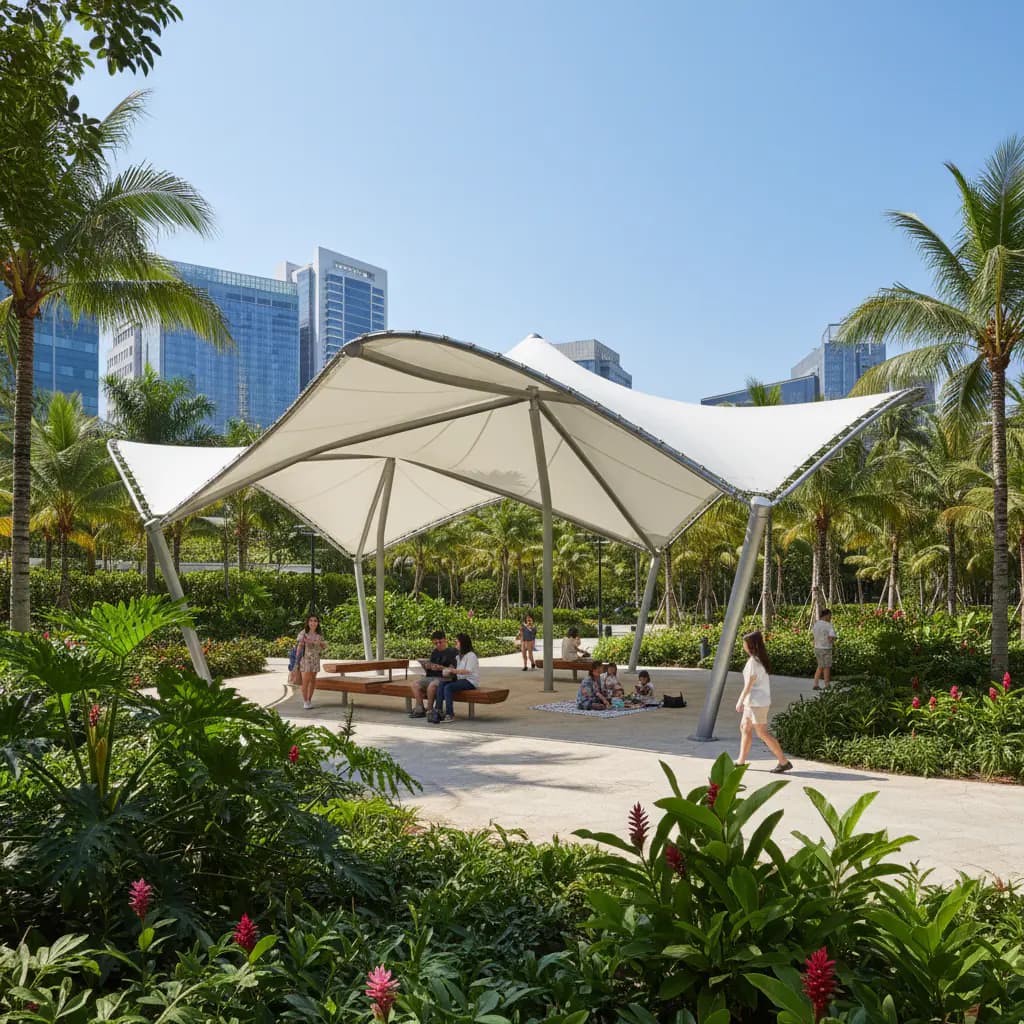 Tenda Membrane Area Taman - Shelter Artistik