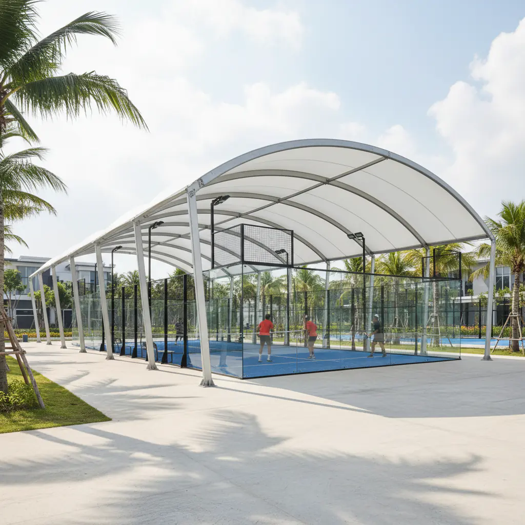 Tenda Membrane Lapangan Padel - Profesional dan Modern